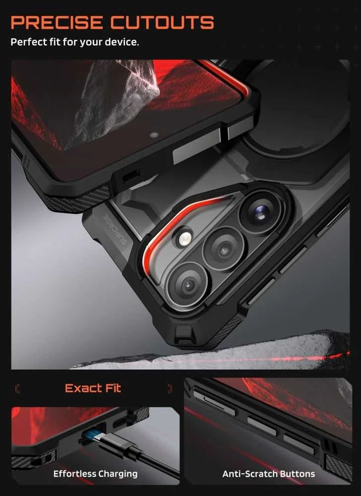 SupCase UB GRIP MAG MagSafe Samsung Galaxy S26 dėklas juodos spalvos