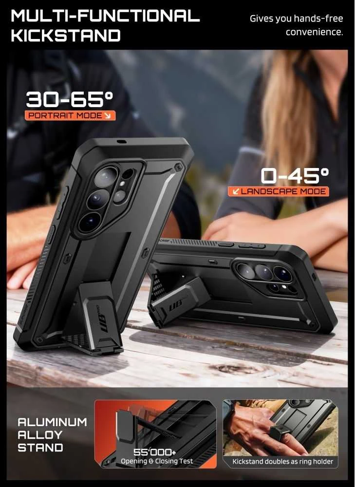 SupCase Unicorn Beetle Pro & apsauginis stiklas 2-pack Samsung Galaxy S26 Ultra dėklas juodos spalvos