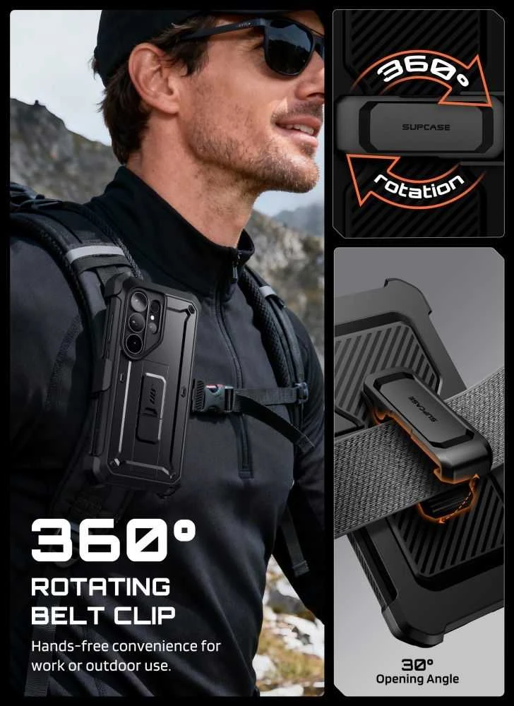 SupCase Unicorn Beetle Pro & apsauginis stiklas 2-pack Samsung Galaxy S26 Ultra dėklas juodos spalvos