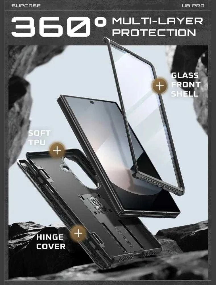 Supcase Unicorn Beetle Pro dėklas skirtas Samsung Galaxy Z Fold 7 – juodos spalvos