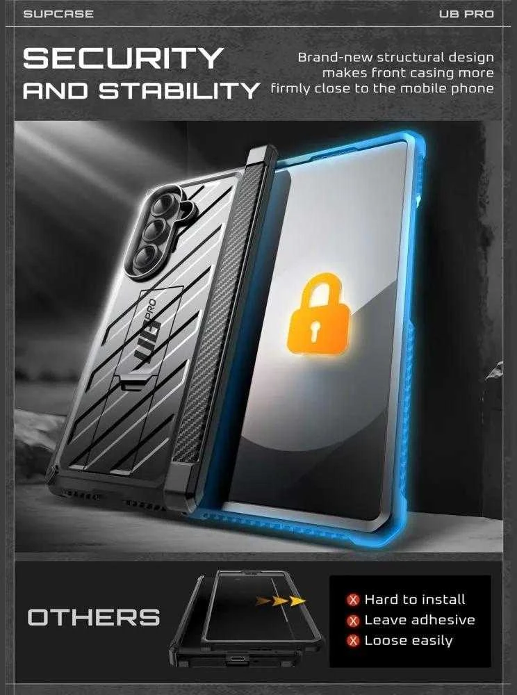 Supcase Unicorn Beetle Pro dėklas skirtas Samsung Galaxy Z Fold 7 – juodos spalvos