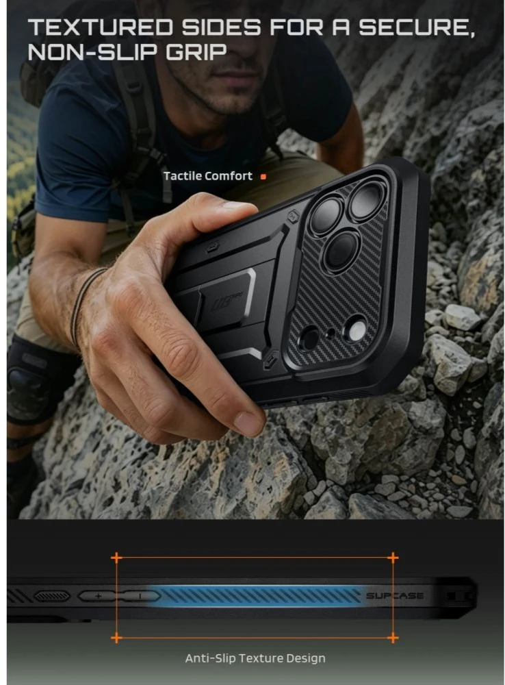 SupCase UNICORN BEETLE Pro iPhone 17 Pro Max / 18 Pro Max DĖKLAS Juodas