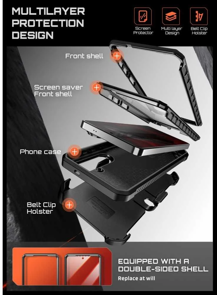 SupCase Unicorn Beetle Pro MAG MagSafe 2-set Samsung Galaxy S26 dėklas juodos spalvos