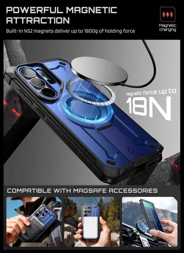 „SupCase Unicorn Beetle Pro MAG MagSafe 2“ dėklas Samsung Galaxy S26 Ultra dėklas Cobalt