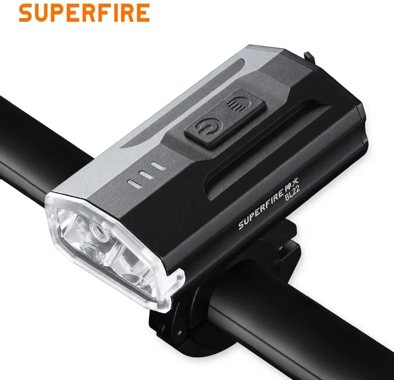Superfire Dviračio žibintuvėlis BL22, 450lm, 3W, įkraunamas USB, 1800mAh, IP54