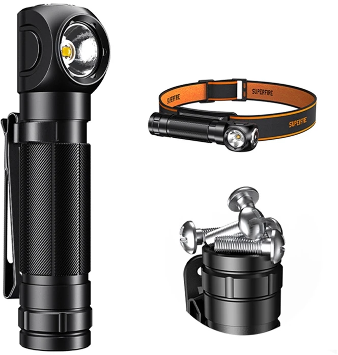 Superfire TH04-S,1000lmm USB-C headlamp prožektorius