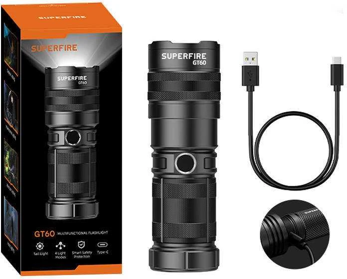 Superfire GT60 žibintuvėlis 2600 lm USB-C