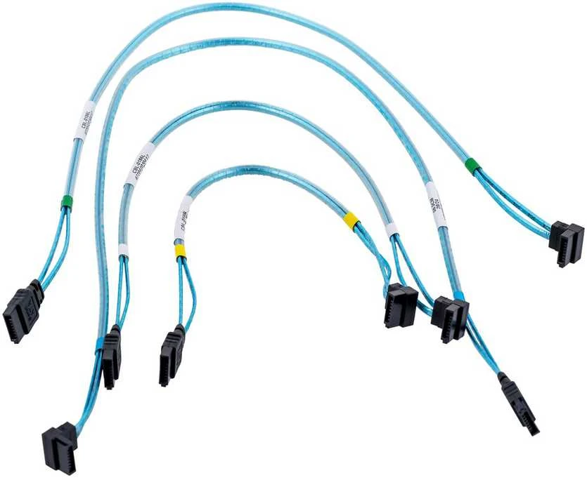 Supermicro 4 x Round SATA cable 0.56 m Juodas, Mėlyna, Baltas