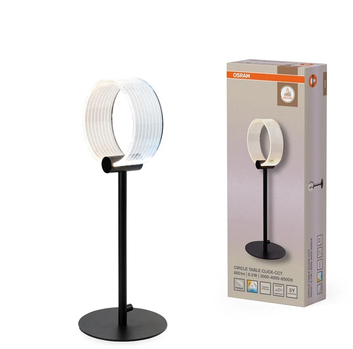 Osram 8,3W LED stalo šviestuvas CIRCLE, juodas, 3000/4000/6500K