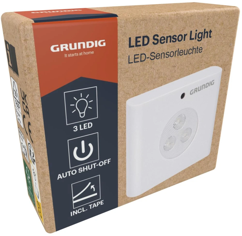 ŠVIESTUVAS SU JUDESIO JUTIKLIU 3 LED LIGHT GRUNDIG 347370