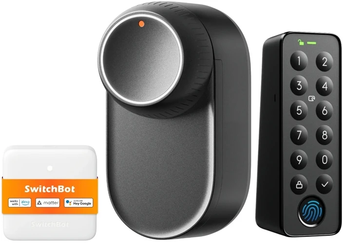 SwitchBot Ultra 3-viename išmanioji spyna su Hub Mini Matter valdymo pultu ir klaviatūra klaviatūra