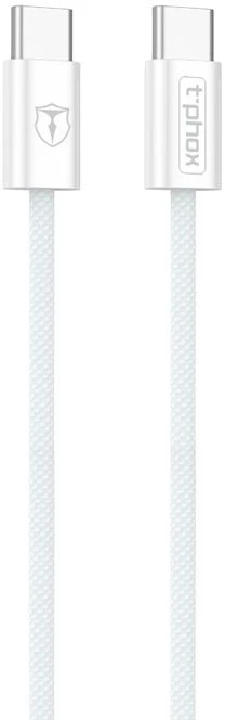 T-PHOX CC15 SERIJOS USB-C/USB-C LAIDAS 60W 3A Baltas
