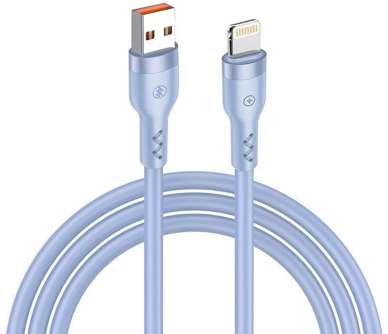 T-PHOX KABELIS BOLD USB/LIGHTNING 3A DANGAUS MĖLYNOS SPALVOS