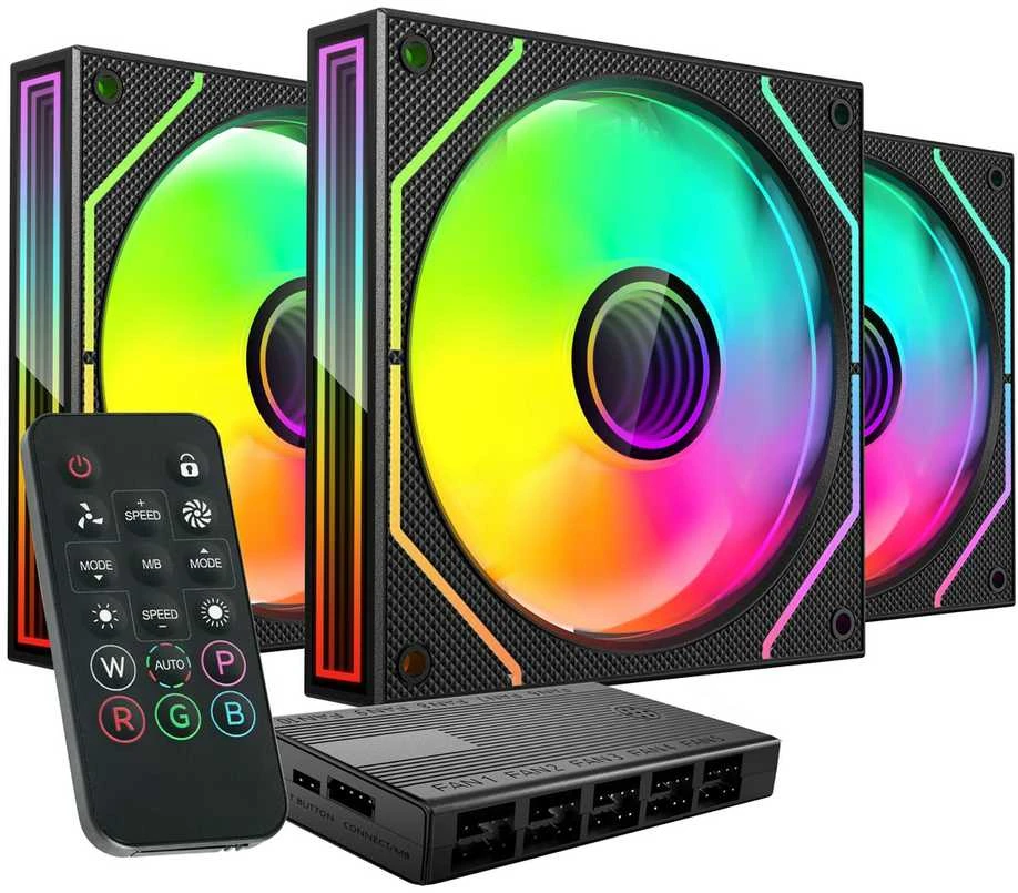 tacens Mars Gaming MF3DPROKIT computer cooling system Kompiuterio dėklas Fan 12 cm Juodas