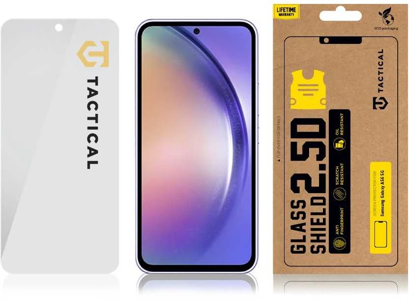 Tactical apsauginis stiklas Shield 2.5D skirtas Samsung Galaxy A56 5G skaidrus