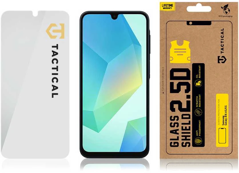 Tactical Apsauginis stiklas Shield 2.5D skirtas Samsung Galaxy A16 5G skaidrus