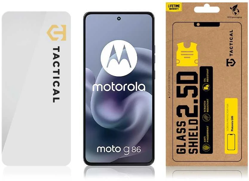 Tactical Apsauginis stiklas Shield 2.5D skirtas Motorola G86 Clear