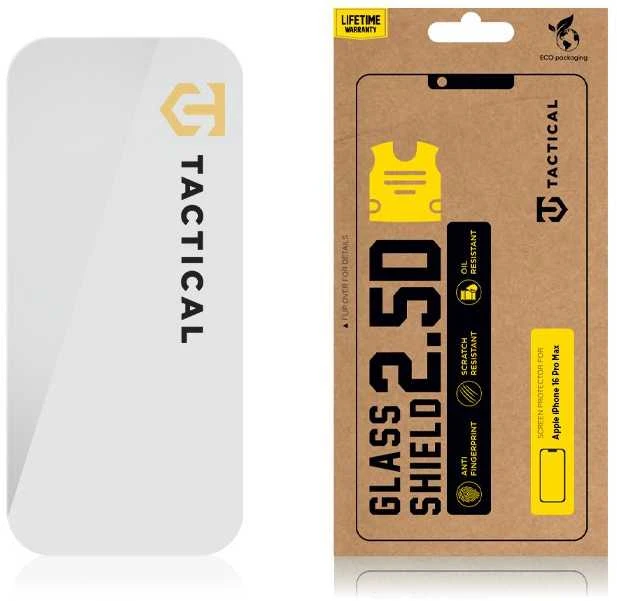 Tactical apsauginis stiklas Shield 2.5D skirtas Apple iPhone 16 Pro Max skaidrus