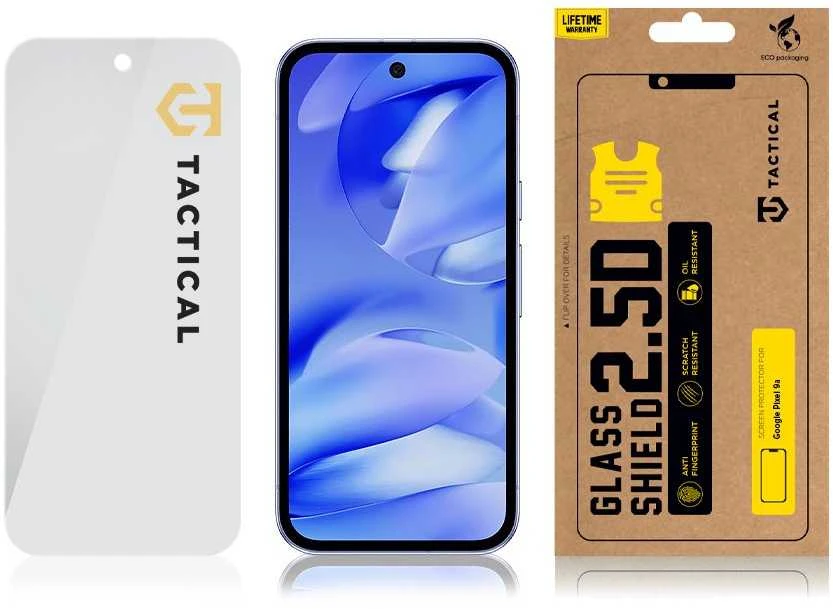Tactical apsauginis stiklas Shield 2.5D skirtas Google Pixel 9a Clear