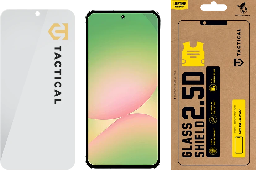 Tactical Apsauginis stiklas Shield 2.5D skirtas Samsung Galaxy A57 skaidrus