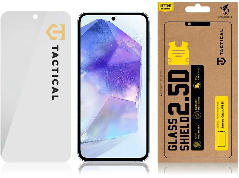 Tactical apsauginis stiklas Shield 2.5D skirtas Samsung Galaxy A55 5G skaidrus