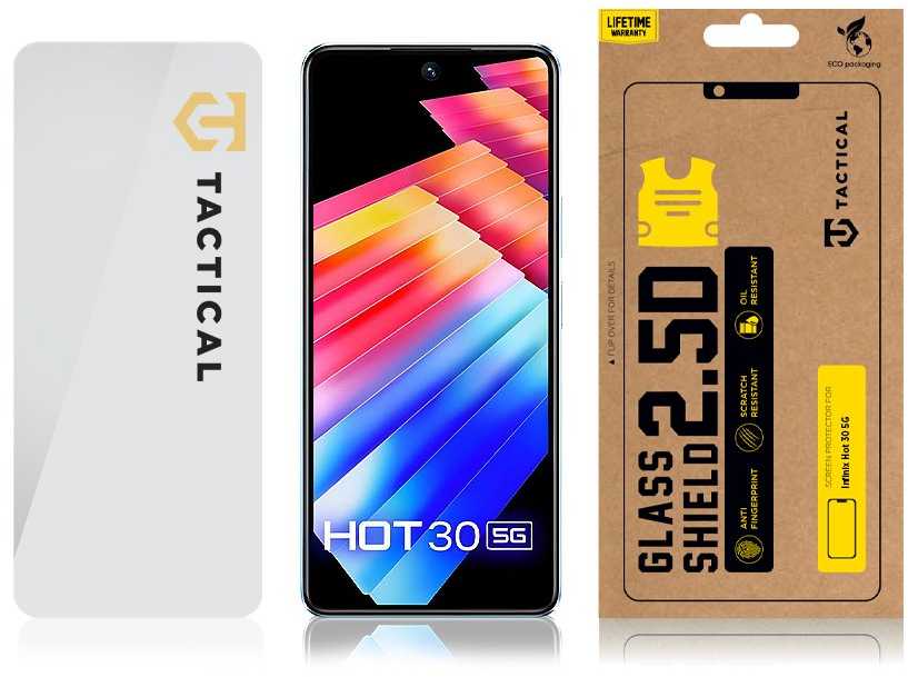 Tactical apsauginis stiklas Shield 2.5D skirtas Infinix Hot 30 5G skaidrus