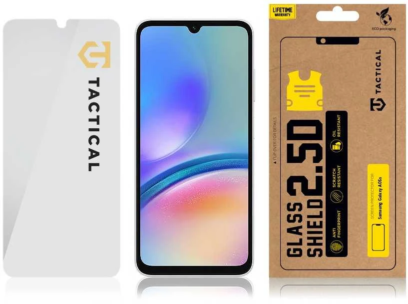 Tactical apsauginis stiklas Shield 2.5D skirtas Samsung Galaxy A05/A05s skaidrus