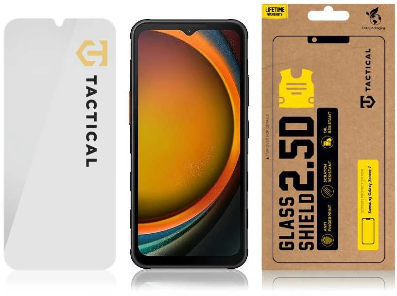 Tactical apsauginis stiklas Shield 2.5D skirtas Samsung Galaxy Xcover 7 skaidrus