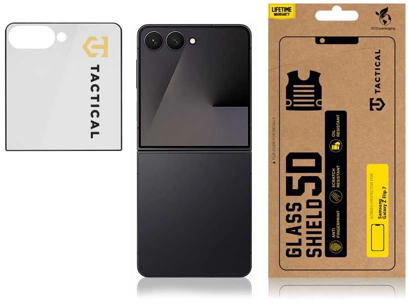 Tactical Apsauginis stiklas Shield 5D (Outer) skirtas Samsung Galaxy Z Flip 7 Juodas