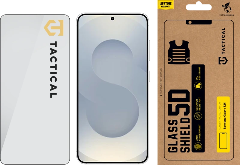 Tactical Apsauginis stiklas Shield 5D skirtas Samsung Galaxy S26 Juodas