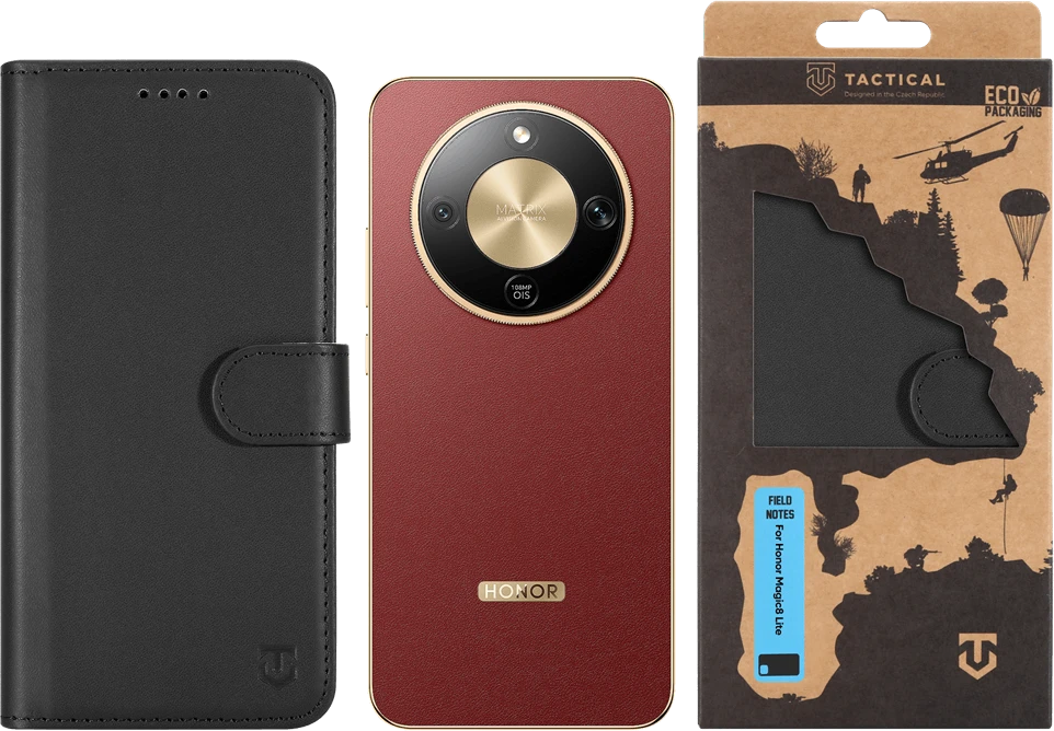 Tactical Field Notes dėklas skirtas Honor Magic8 Lite juodos spalvos