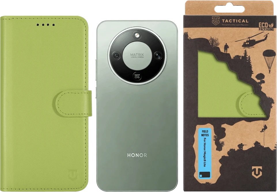 Tactical Field Notes dėklas skirtas Honor Magic8 Lite Žalias