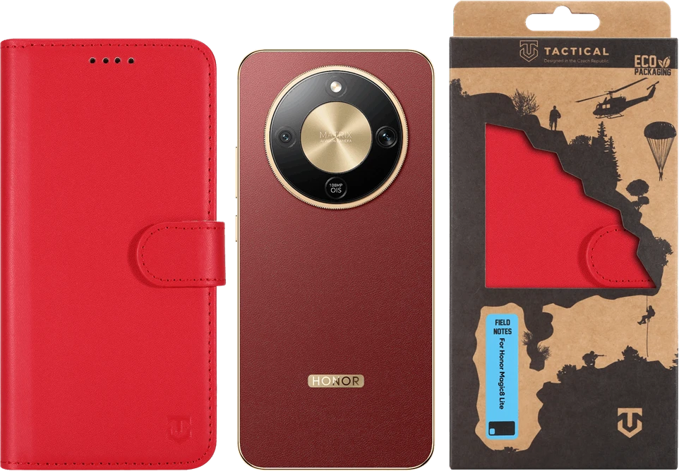 Tactical Field Notes dėklas skirtas Honor Magic8 Lite Raudona