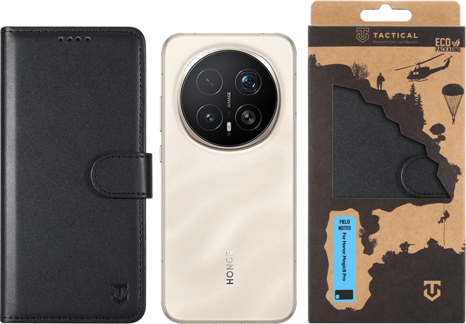 Tactical Field Notes dėklas skirtas Honor Magic8 Pro juodos spalvos