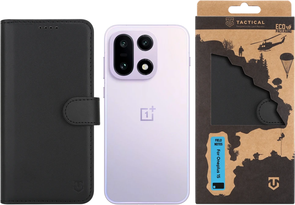 Tactical Field Notes dėklas skirtas Oneplus 15 juodos spalvos