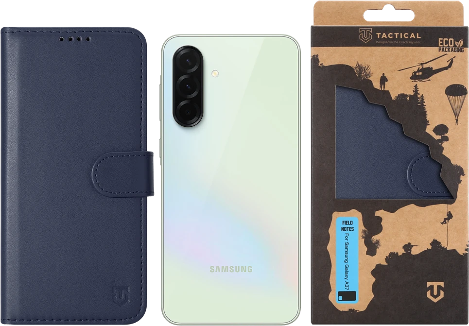 Tactical Field Notes dėklas skirtas Samsung Galaxy A37 mėlynos spalvos