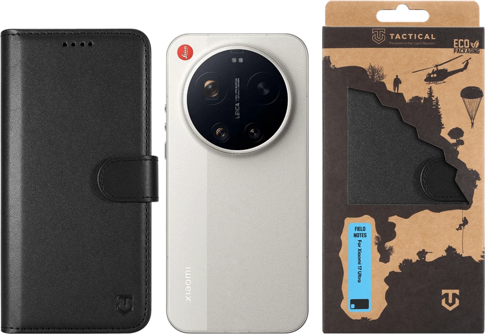 Tactical Field Notes dėklas skirtas Xiaomi 17 Ultra juodos spalvos