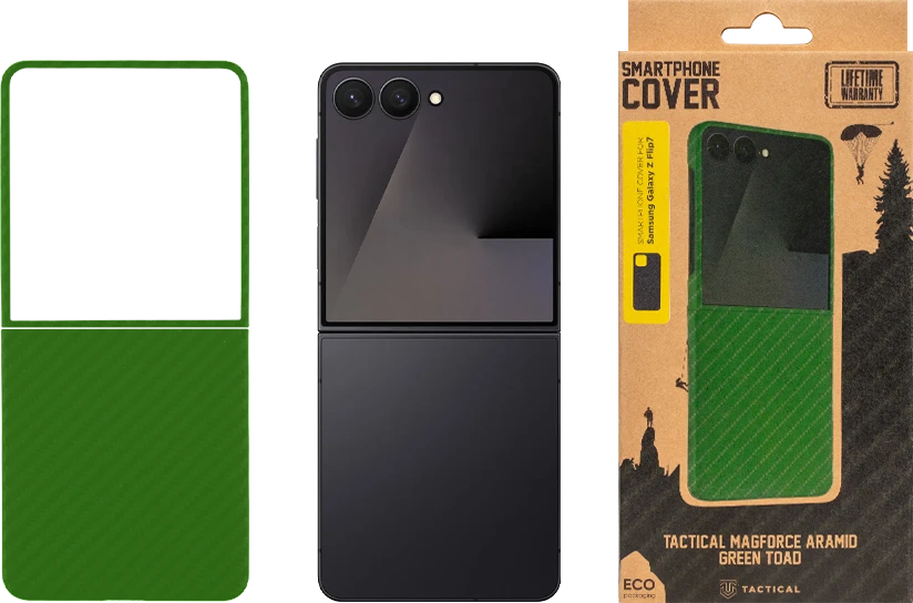 Tactical MagForce Aramid dėklas skirtas Samsung Galaxy Z Flip 7 Žalias Toad