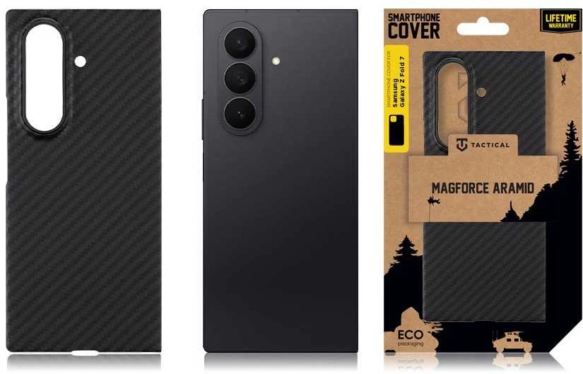 Tactical MagForce Aramid dėklas skirtas Samsung Galaxy Z Fold 7 juodos spalvos