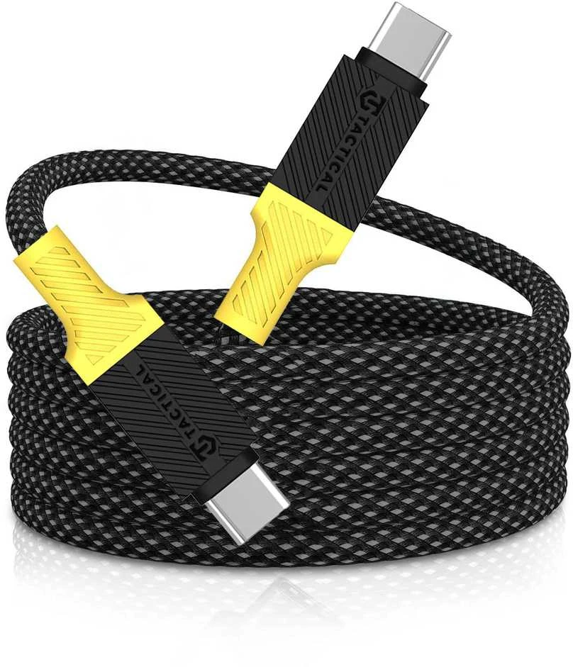 Tactical MagRope USB-C/USB-C 1m juodos ir geltonos spalvos