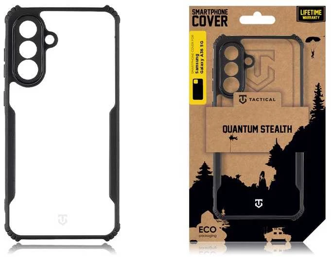 Tactical Quantum Stealth dėklas skirtas Samsung Galaxy A36 5G skaidrus ir juodos spalvos