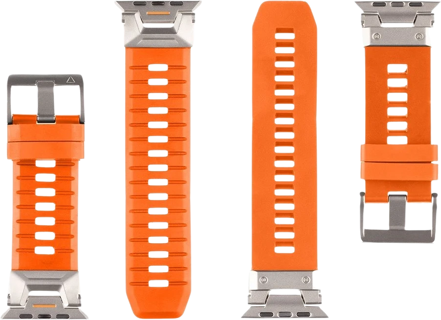 „Tactical Tough Band“ apyrankė „Apple Watch Ultra Safety“ oranžinė/sidabrinė