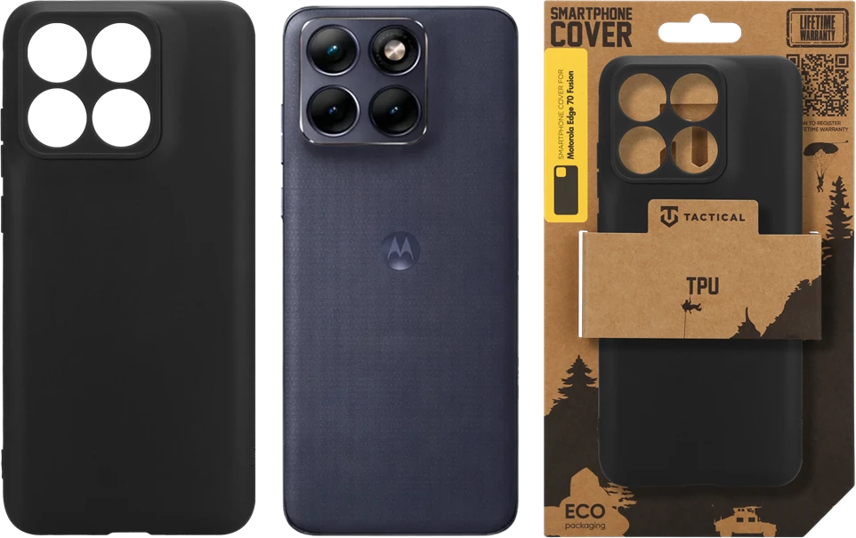Tactical TPU dėklas skirtas Motorola Edge 70 Fusion juodos spalvos