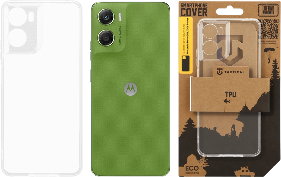 Tactical TPU dėklas skirtas Motorola Moto G06/G06 Power skaidrus