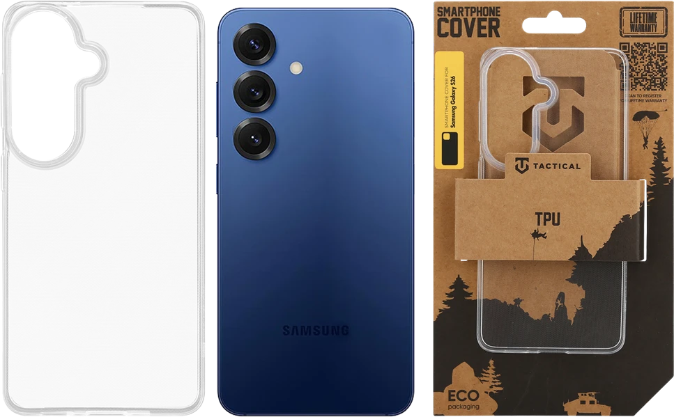 Tactical TPU dėklas skirtas Samsung Galaxy S26 skaidrus