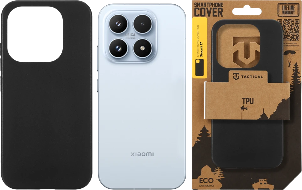 Tactical TPU dėklas skirtas Xiaomi 17 juodos spalvos