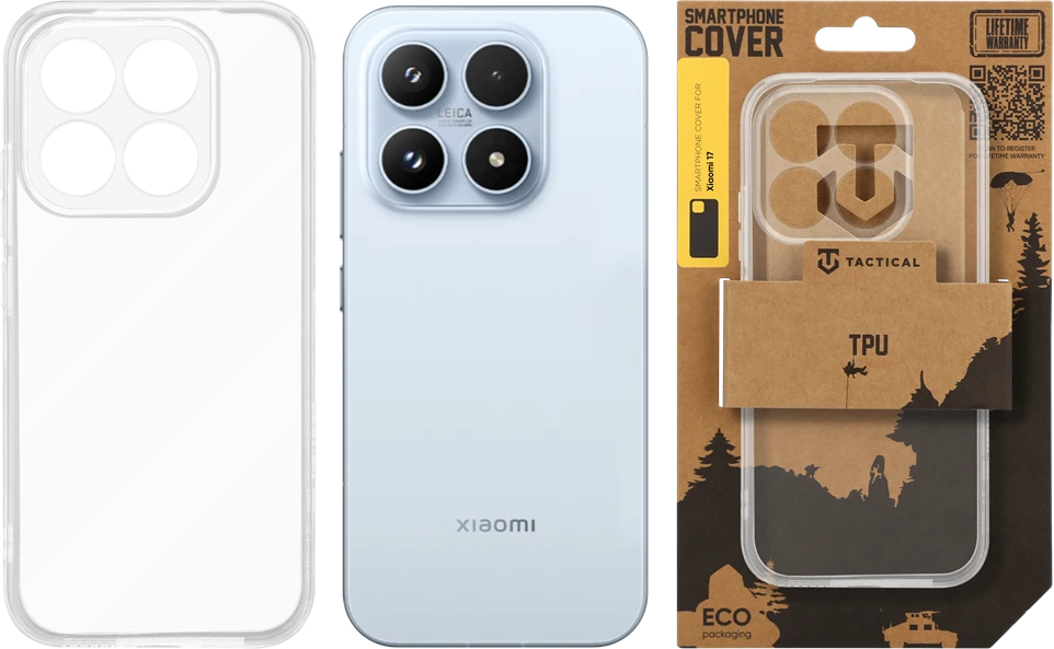 Tactical TPU dėklas skirtas Xiaomi 17 skaidrus