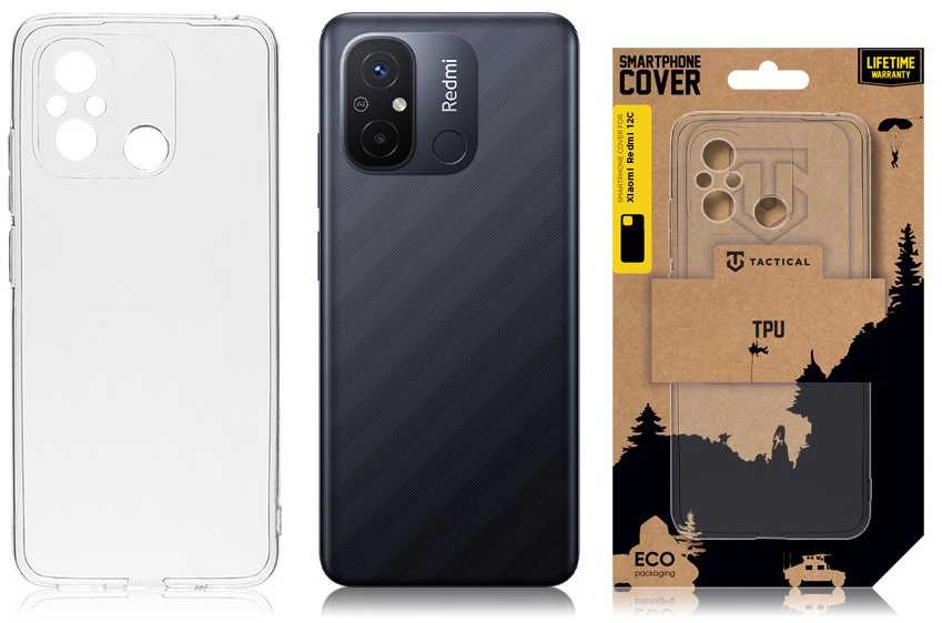 Tactical TPU dėklas skirtas Xiaomi Redmi 12C skaidrus