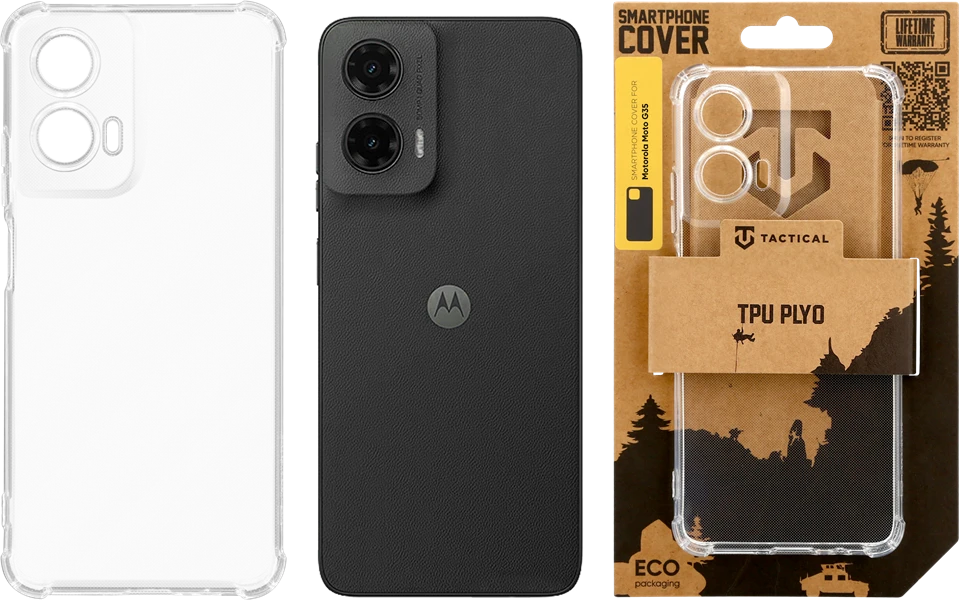 Tactical TPU Plyo dėklas skirtas Motorola G35 skaidrus