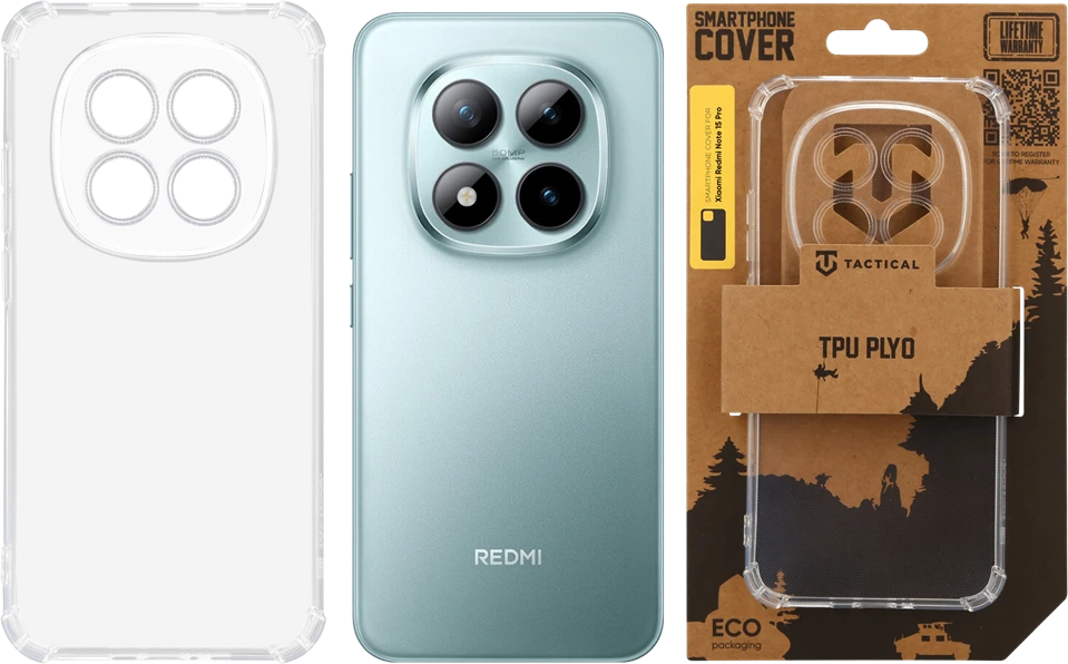 Tactical TPU Plyo dėklas skirtas Xiaomi Redmi Note 15 Pro skaidrus